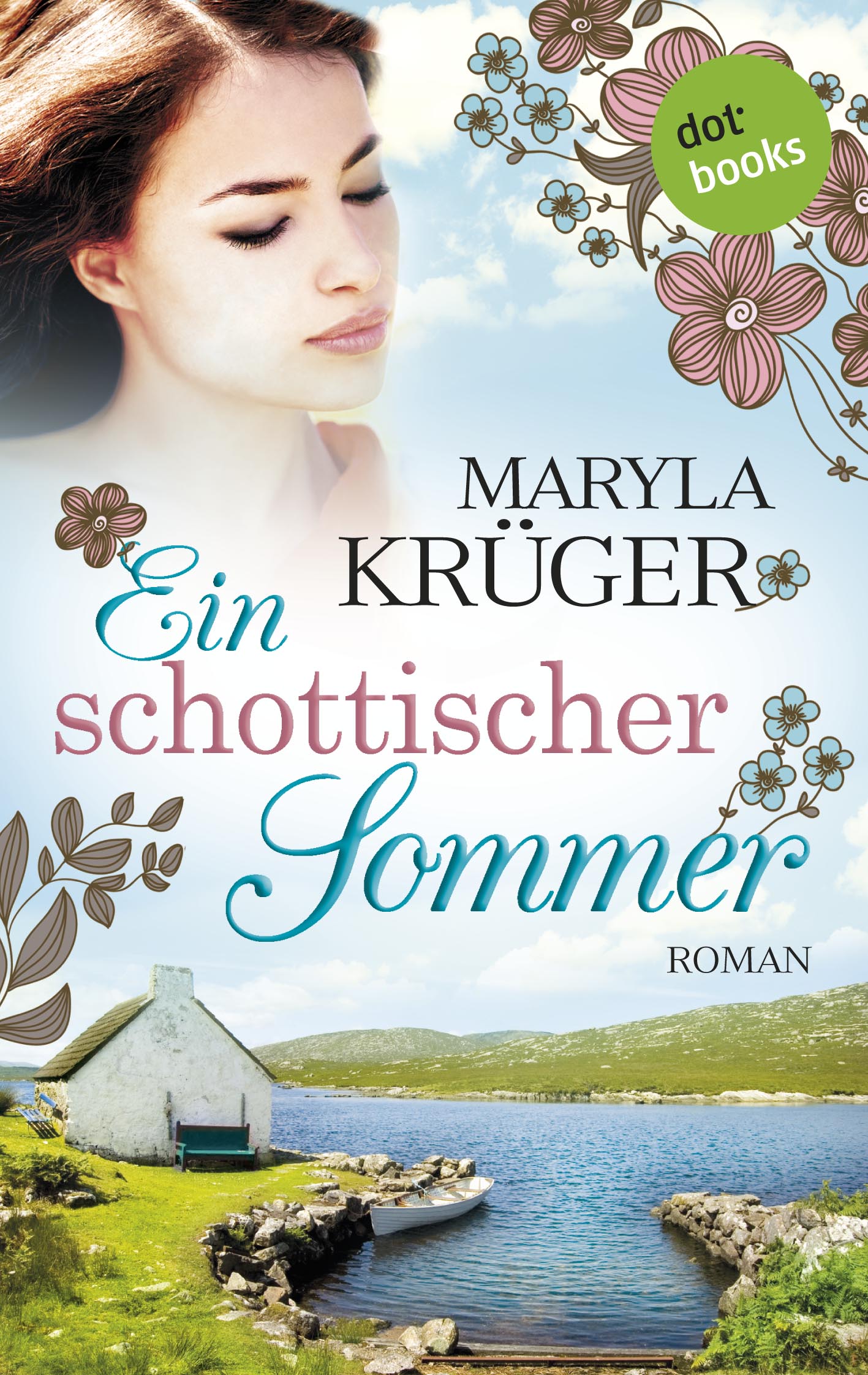 Buchcover von 'Ein schottischer Sommer' mit einer Frau und einer Landschaft im Hintergrund.