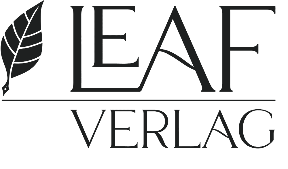 Logo des LEAF Verlags mit einem stilisierten Blatt und dem Schriftzug LEAF Verlag.
