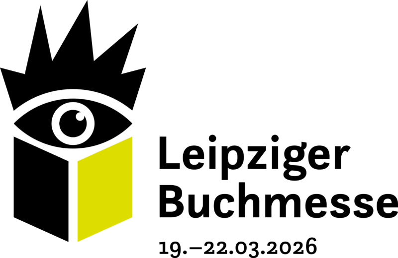 Lilies & Paper Logo: schwarzer Hintergrund mit einem wei&szlig;en Kreis-Auge und einem gelben rechteckigen Formteil, minimalistisches Markenzeichen der Website &uuml;ber Booktalk-Inhalten